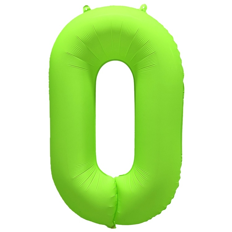 Шар Цифра "0" Неон Зеленый / Green (в упаковке)    